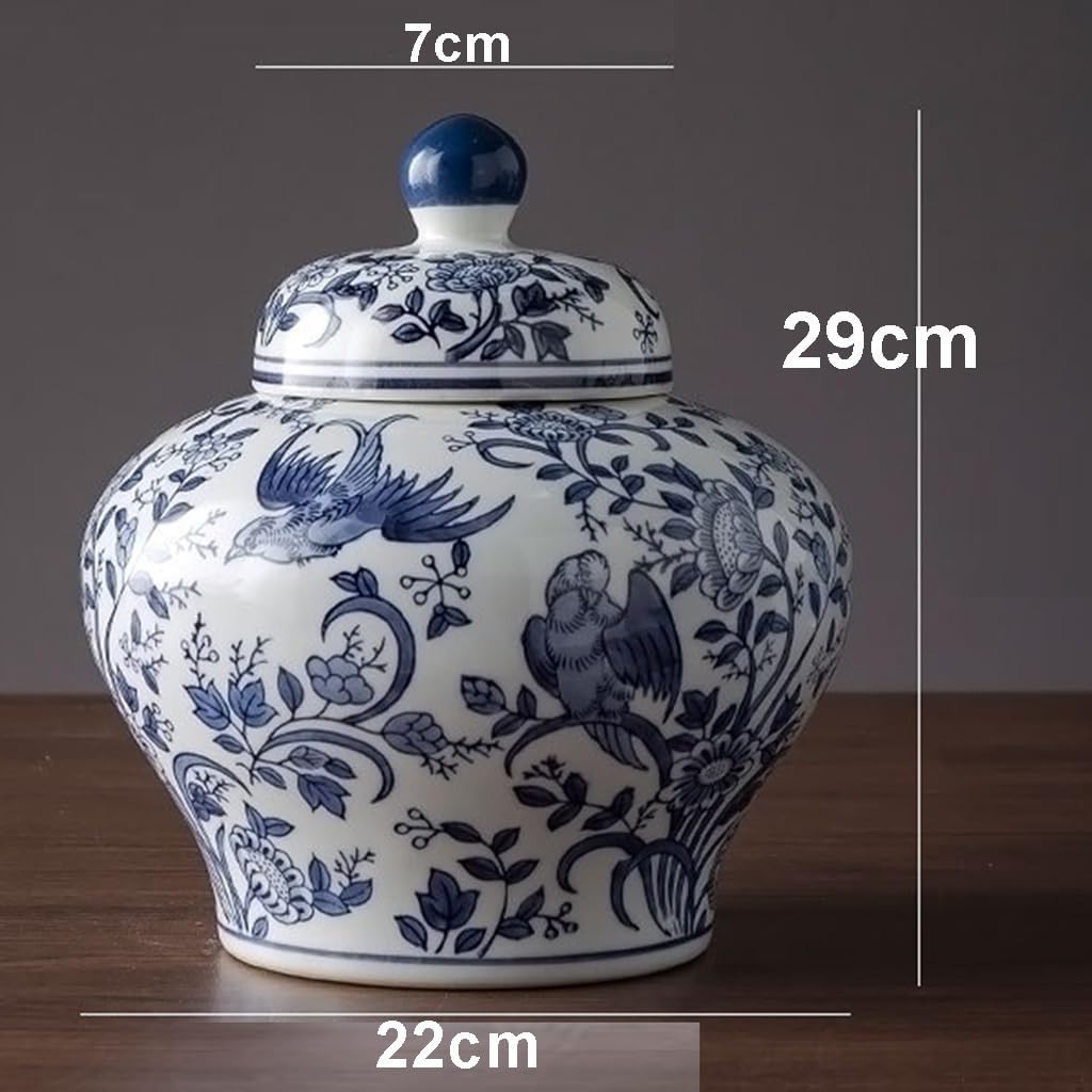 ボトル・瓶 中国の花瓶の陶磁器の装飾品、青い鳥の青磁の一般的な瓶
